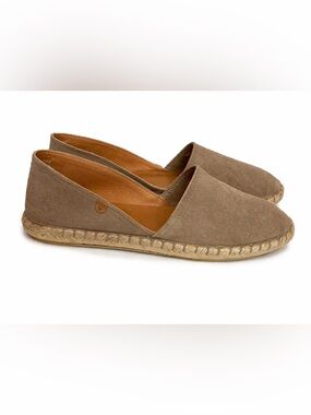 Verbenas Espadrille Flats EU 42 Taupe Suede Leather Slip On Spain summer coast